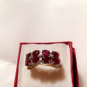 5.41 Carat Total Weight Genuine Ruby & White dmond
